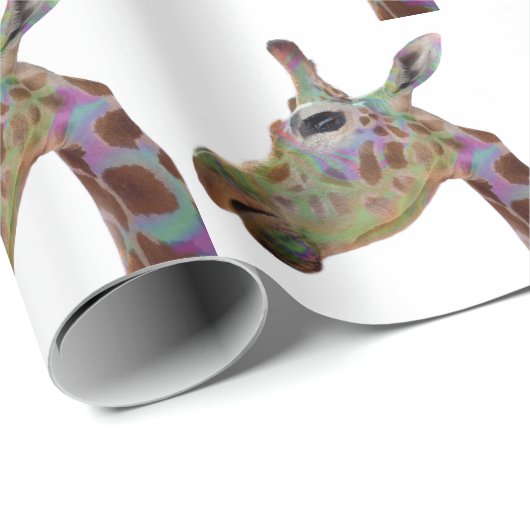 Fun funky colorful Giraffe Cadeaupapier (Rol Hoek)