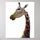 Fun funky colorful Giraffe Poster (Voorkant)