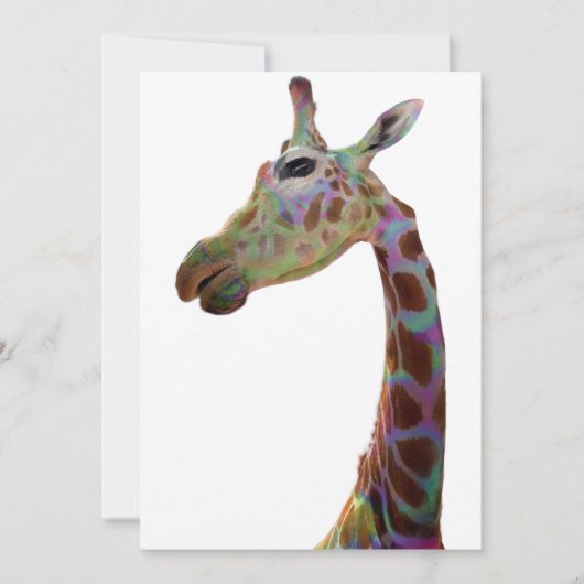 Fun funky Colorful Giraffe Poster Kaart (Voorkant)