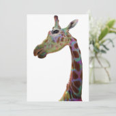 Fun funky Colorful Giraffe Poster Kaart (Staand voorkant)