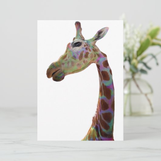 Fun funky Colorful Giraffe Poster Kaart (Staand voorkant)