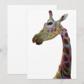 Fun funky Colorful Giraffe Poster Kaart (Voorkant / Achterkant)