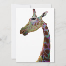 Fun funky Colorful Giraffe Poster Kaart