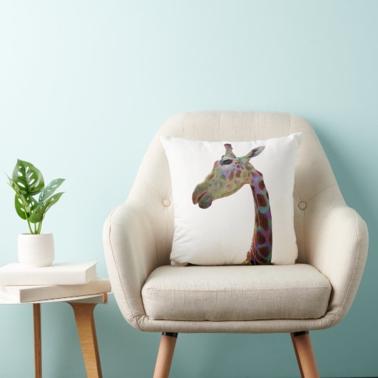 Fun funky Colorful Giraffe Sierkussen (Stoel)
