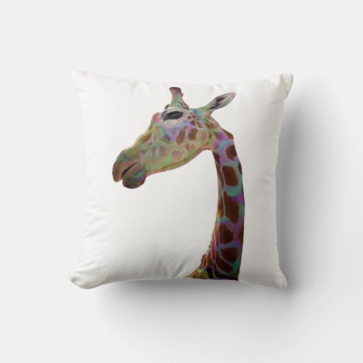Fun funky Colorful Giraffe Sierkussen (Voorkant)