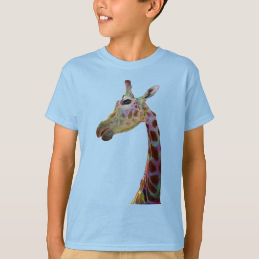 Fun funky colorful Giraffe T-shirt (Voorkant)