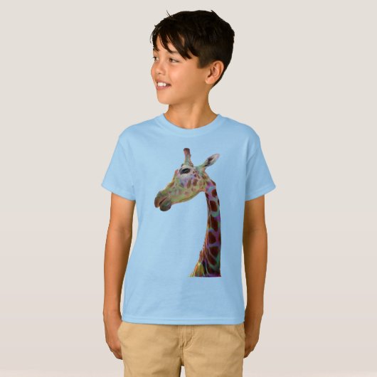 Fun funky colorful Giraffe T-shirt (Voorkant volledig)