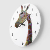 Fun funky, kleurrijke giraf Acrylwand Grote Klok (Hoek)