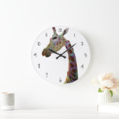 Fun funky, kleurrijke giraf Acrylwand Grote Klok (Huis)