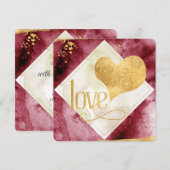 Fun, Funky Modern Gold Heart Valentijns Feestdagenkaart (Voorkant / Achterkant)