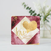 Fun, Funky Modern Gold Heart Valentijns Feestdagenkaart (Staand voorkant)