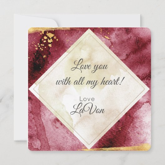 Fun, Funky Modern Gold Heart Valentijns Feestdagenkaart (Achterkant)