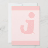 Fun & Funky Mongram Elegant Pink Silver Metallic Kaart (Achterkant)