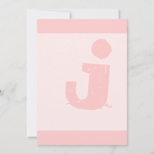 Fun & Funky Mongram Elegant Pink Silver Metallic Kaart (Achterkant)