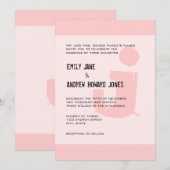 Fun & Funky Mongram Elegant Pink Silver Metallic Kaart (Voorkant / Achterkant)