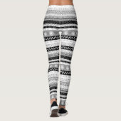 Fun, Funky, Multi Patterned Black & White Leggings (Achterkant)