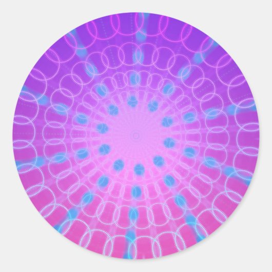 Fun Funky Psychedelic Circular Burst Sticker (Voorkant)