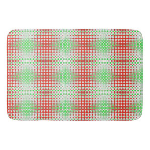 Fun, funky retro groen, rood, geel patroon badmat