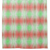 Fun, funky retro groen, rood, geel patroon douchegordijn (Voorkant)