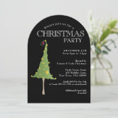 Fun Funky Tree Christmas Party  Kaart (Staand voorkant)