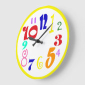 Fun, funky, veelkleurig, overmaatse getallen. grote klok (Hoek)