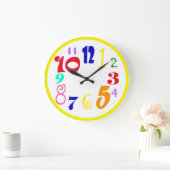 Fun, funky, veelkleurig, overmaatse getallen. grote klok (Huis)