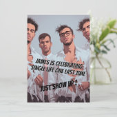 Fun Funny Bachelor Party Invitation Kaart (Staand voorkant)