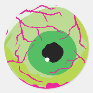 Fun Funny Halloween Enge Schattigee Zombie Eyeball Ronde Sticker