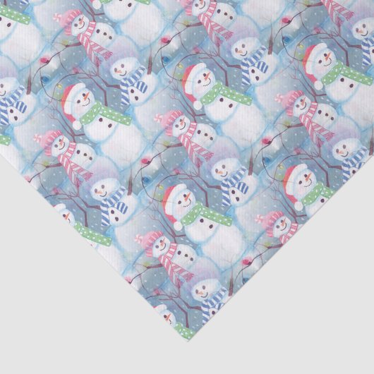 Fun Funny Kerstfeestdag Snowmen Kunstpatroon Tissuepapier (Detail)