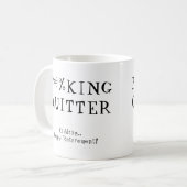 Fun Funny Retirement Gag Gift F#%KING QUITTER Koffiemok (Voorkant links)