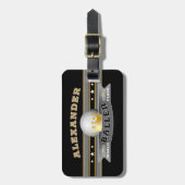 Fun Funny World Class Baller op zwart Bagagelabel (Voorkant verticaal)