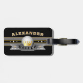 Fun Funny World Class Baller op zwart Bagagelabel (Achterkant horizontaal)