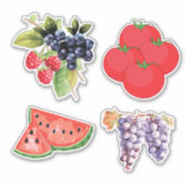 Fun Furit Sticker Pack Watermeloen Bessen Druiven (Voorkant)