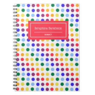 Fun Fuzzy Rainbow Stippen gepersonaliseerd Notitieboek
