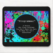 Fun Gag Gift for Programmers Abstract Splatter Art Muismat (Voorkant)