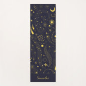 Fun Galaxy Pattern Black, speciaal gepersonaliseer Yogamat (Voorkant)