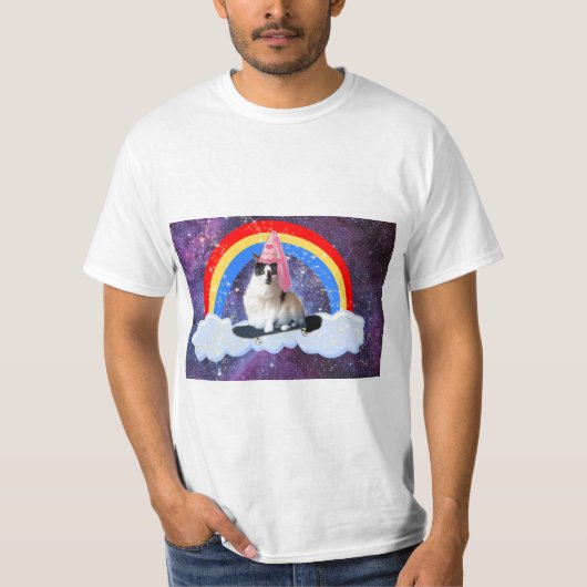 Fun Galaxy Rainbow Princess Skateboard Shirt Manne (Voorkant)