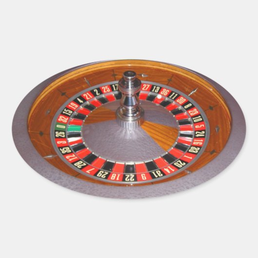 Fun Gambling roulette sticker oval (Voorkant)