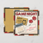 Fun Game Night Invitation Kaart (Voorkant / Achterkant)
