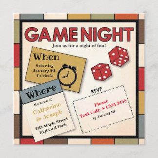 Fun Game Night Invitation Kaart