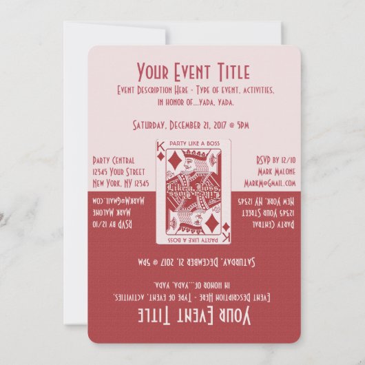 Fun Game Night Party Kaart (Achterkant)