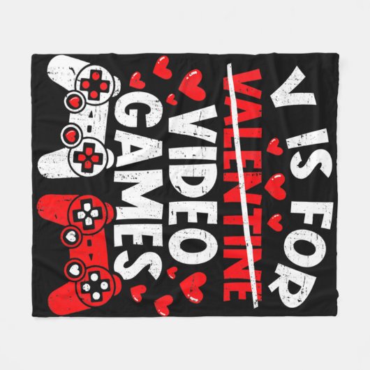 Fun Gamer Valentijnsdag Boys Vis for Video Games Fleece Deken (Voorkant (Horizontaal))