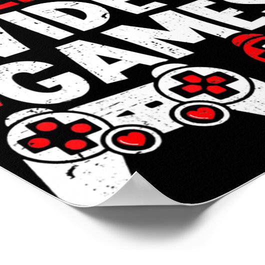 Fun Gamer Valentijnsdag Boys Vis for Video Games Poster (Hoek)