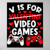 Fun Gamer Valentijnsdag Boys Vis for Video Games Poster (Voorkant)