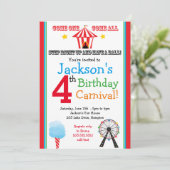 Fun & Games Carnival Party Invitation (primair) Kaart (Staand voorkant)