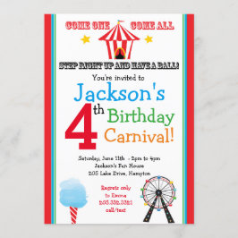 Fun & Games Carnival Party Invitation (primair) Kaart
