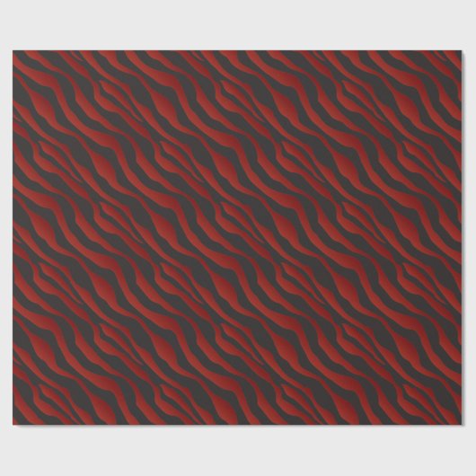 Fun Garnet Red Zebra Striped All Occasion Cadeaupapier (Vlak)