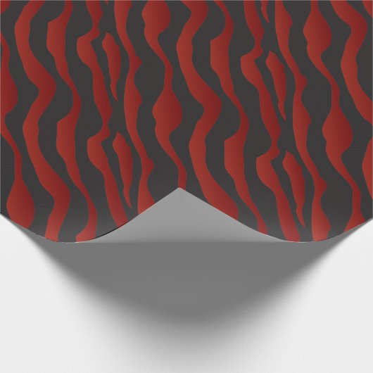 Fun Garnet Red Zebra Striped All Occasion Cadeaupapier (Hoek)
