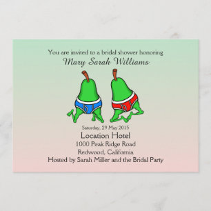Fun Gay Pear Bridal Shower Kaart