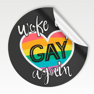 Fun gay pride lgbetq werd weer homo-regenboog wakk ronde sticker